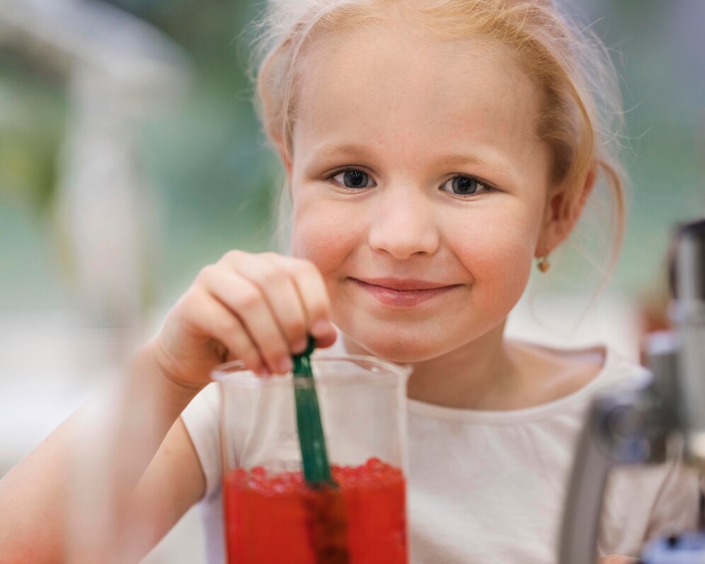 front view girl with science experiment 23 2148581286